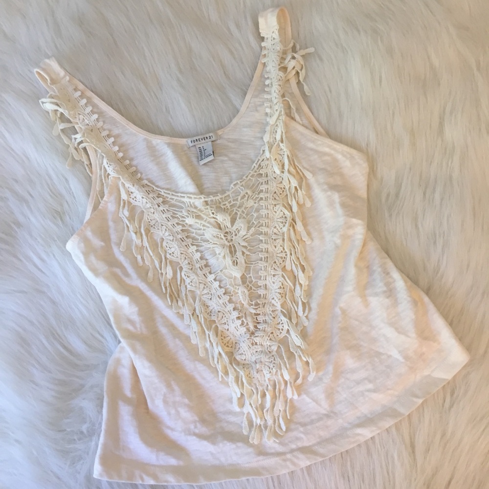 { crochet detail tank top }